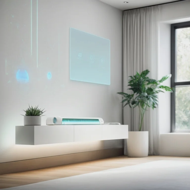 KI-Luftreiniger mit Pollen-Sensor im Wohnzimmer